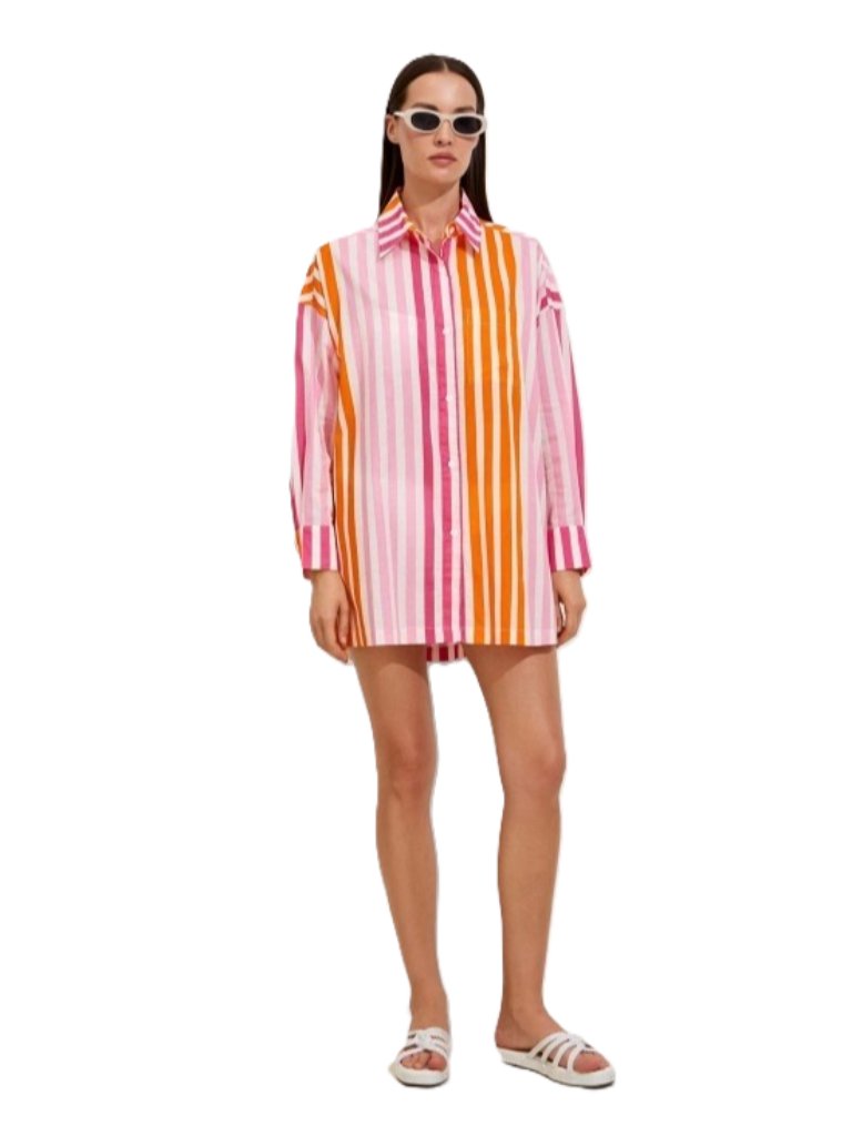 Revolve Beach Riot Alexa Top Colorful Striped Oversized Cotton Nwot